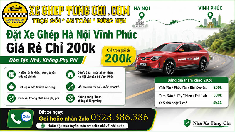 Xe Ghép Hà Nội Vĩnh Phúc Phú Thọ 1 Xe Ghép Tiện Chuyến Hà Nội Vĩnh Phúc