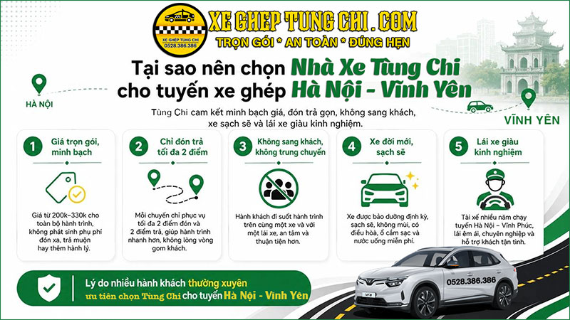 Di chuyển Hà Nội Vĩnh Yên bằng Xe Ghép Giá Rẻ 8 Tại Sao Chọn Xe Ghép Hà Nội Vĩnh Yên
