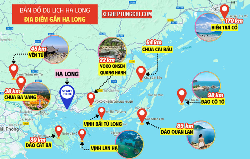 Xe 16 Chỗ Đi Hạ Long 11 Bản Đồ Các Điểm Đến Gần Hạ Long